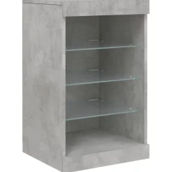 vidaXL Aparador con luces LED gris hormigón 283x37x67 cm Gris hormigón New