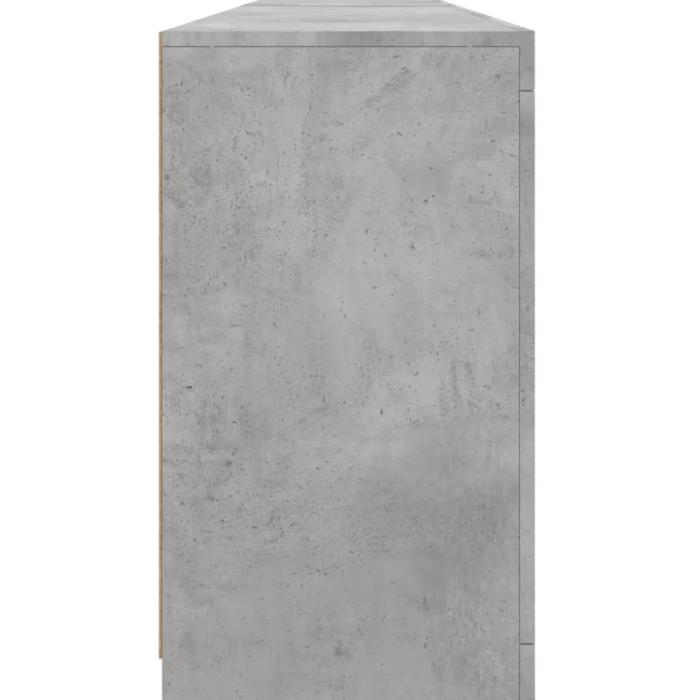 vidaXL Aparador con luces LED gris hormigón 283x37x67 cm Gris hormigón New