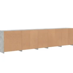 vidaXL Aparador con luces LED gris hormigón 283x37x67 cm Gris hormigón New