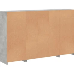vidaXL Aparador con luz LED 3 pzas madera de ingeniería gris hormigón Gris hormig&oacute;n Online