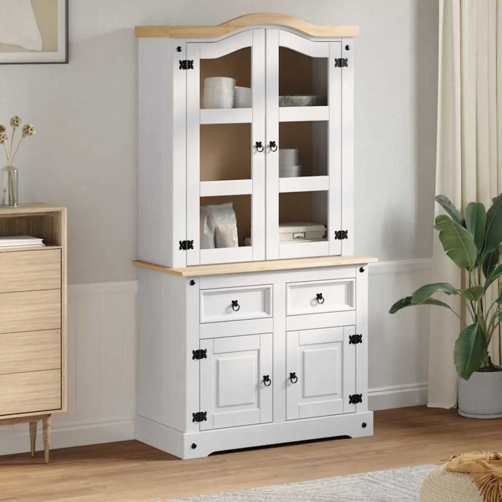vidaXL Aparador Corona 100 x 48,5 x 179 cm Madera de pino macizo Discount