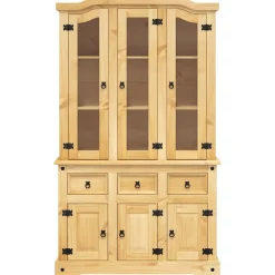 vidaXL Armarios Y Almacenamiento-Aparador Corona madera maciza pino mexicano 112x43x196 cm