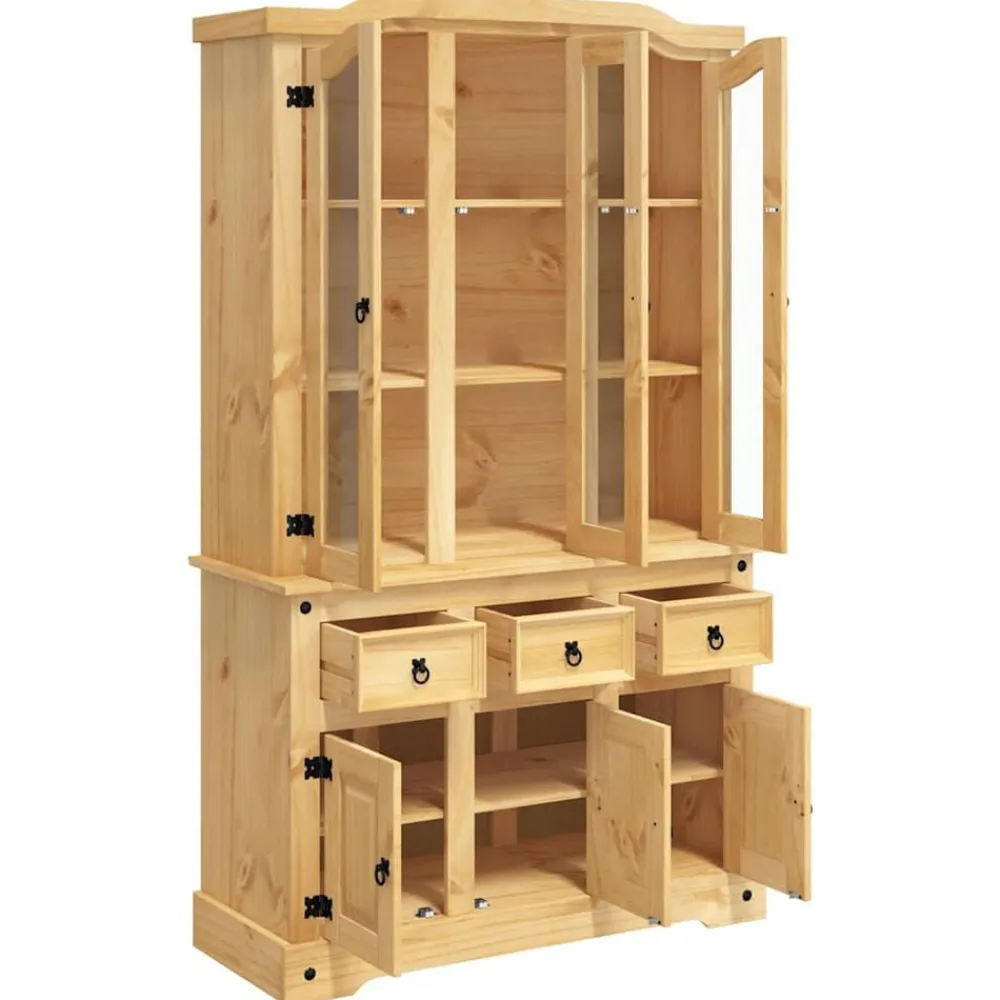 vidaXL Armarios Y Almacenamiento-Aparador Corona madera maciza pino mexicano 112x43x196 cm
