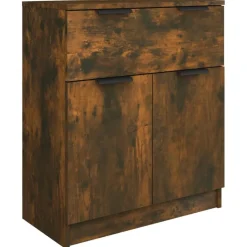 vidaXL Aparador de 3 piezas madera contrachapada color Roble ahumado New