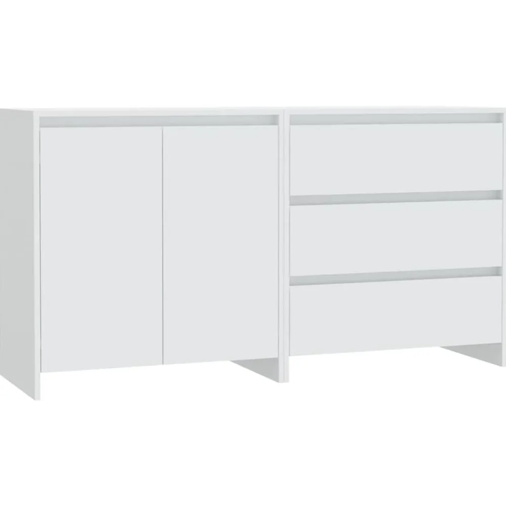 vidaXL Aparador de 2 piezas madera manufacturada blanca Blanco Best