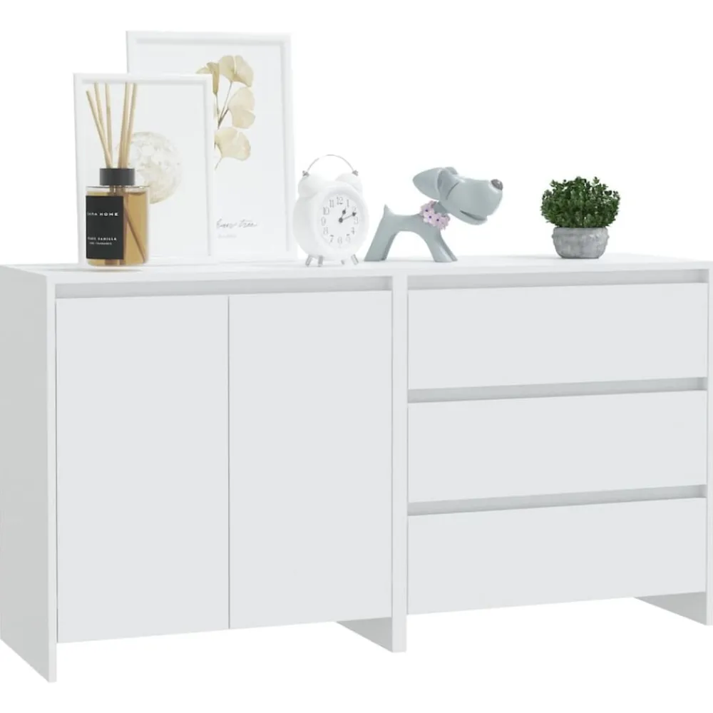 vidaXL Aparador de 2 piezas madera manufacturada blanca Blanco Best