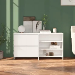 vidaXL Armarios Y Almacenamiento-Aparador de 2 piezas madera contrachapada