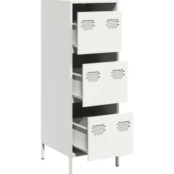 vidaXL Aparador de acero 39x35x103,5 cm Blanco Discount