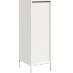 vidaXL Aparador de acero 39x35x103,5 cm Blanco Discount