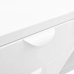 vidaXL Aparador de acero y vidrio templado 105x35x70 cm Blanco Outlet