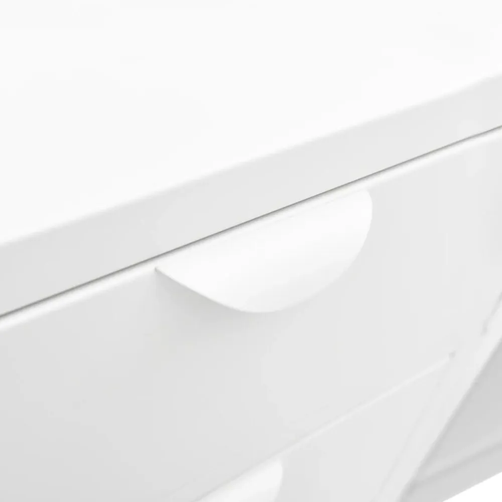 vidaXL Aparador de acero y vidrio templado 105x35x70 cm Blanco Outlet