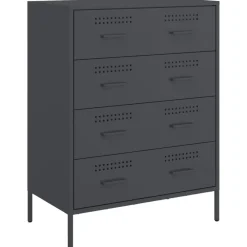 vidaXL Aparador de acero gris 68x39x89 cm Antracita Outlet