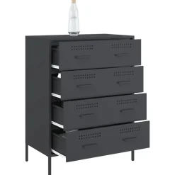 vidaXL Aparador de acero gris 68x39x89 cm Antracita Outlet