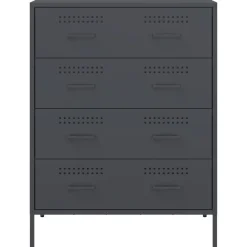 vidaXL Aparador de acero gris 68x39x89 cm Antracita Outlet