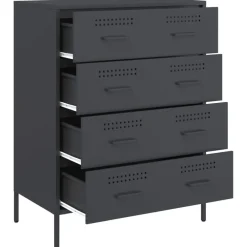 vidaXL Aparador de acero gris 68x39x89 cm Antracita Outlet