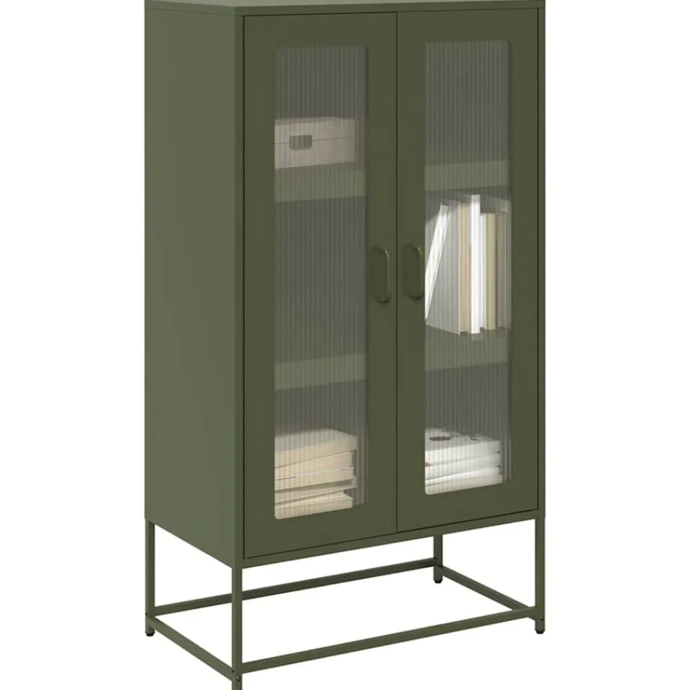 vidaXL Armarios Y Almacenamiento-Aparador de acero 68x39x123 cm