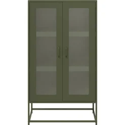 vidaXL Armarios Y Almacenamiento-Aparador de acero 68x39x123 cm