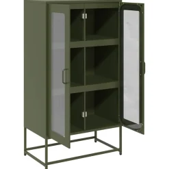 vidaXL Armarios Y Almacenamiento-Aparador de acero 68x39x123 cm