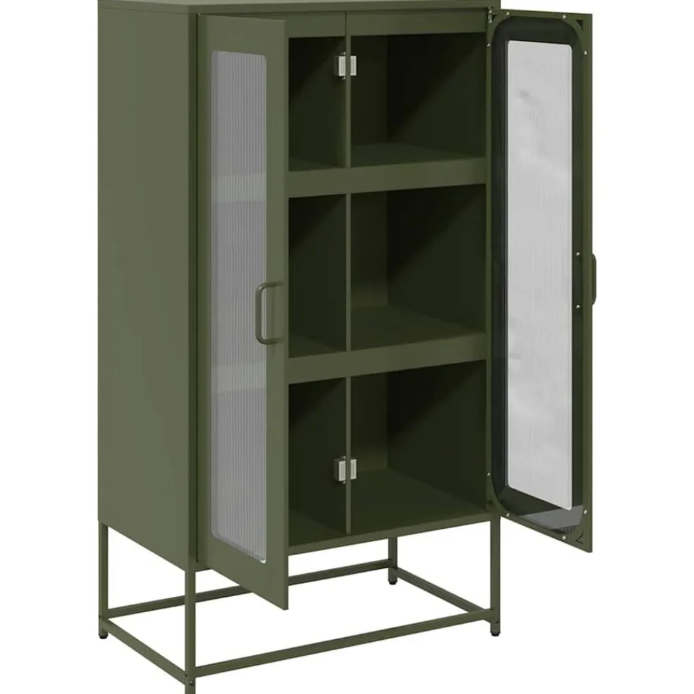 vidaXL Armarios Y Almacenamiento-Aparador de acero 68x39x123 cm