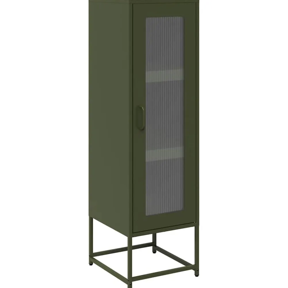 vidaXL Aparador de acero laminado en frío 36x39x123 cm Verde oliva Hot