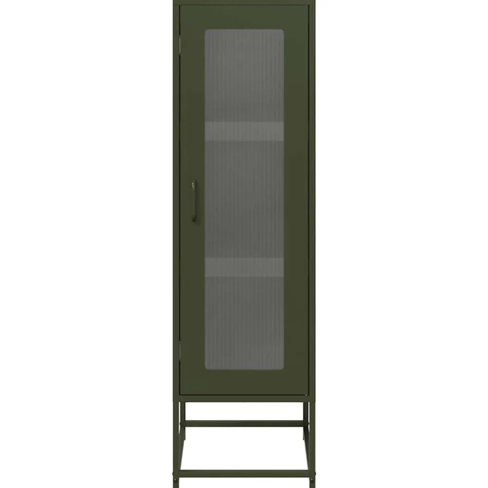 vidaXL Aparador de acero laminado en frío 36x39x123 cm Verde oliva Hot