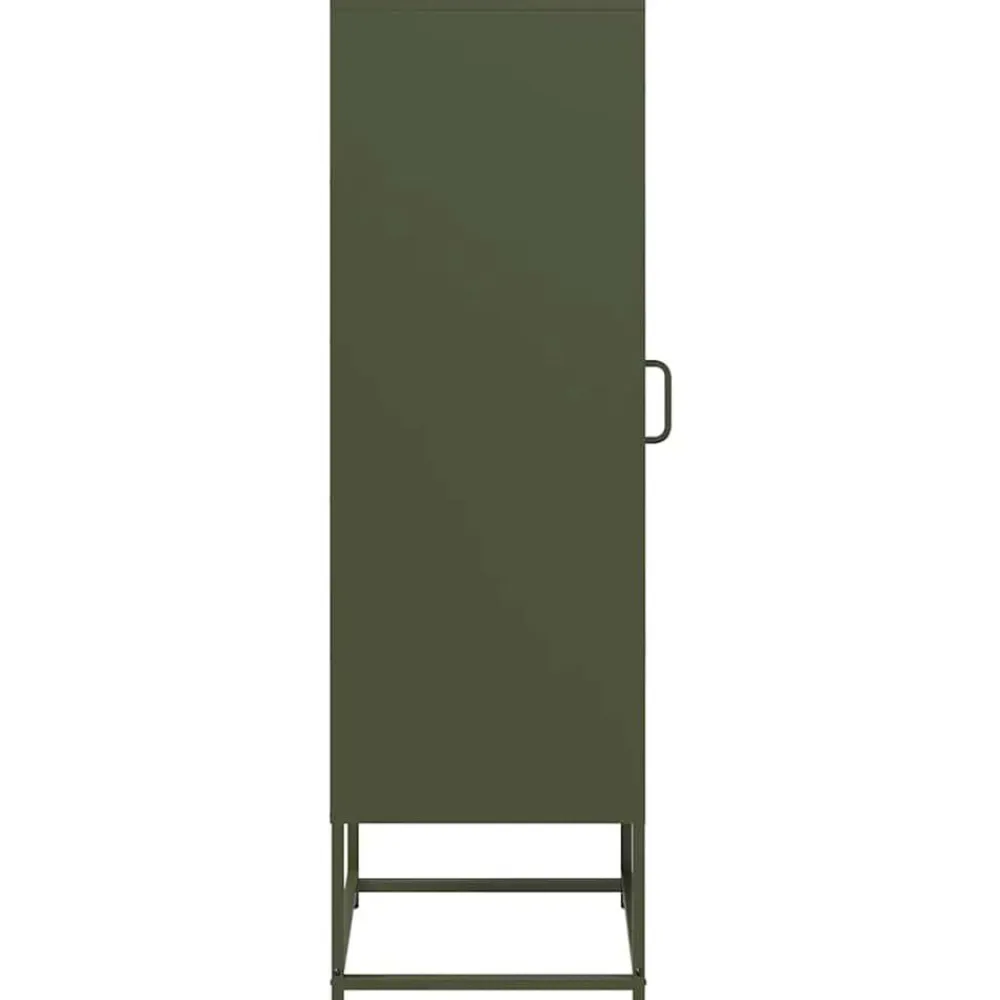vidaXL Aparador de acero laminado en frío 36x39x123 cm Verde oliva Hot
