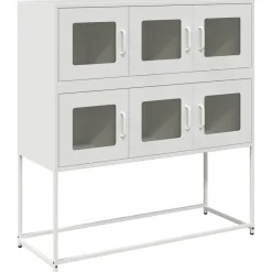 vidaXL Armarios Y Almacenamiento-Aparador de acero laminado en frío 100,5x39x107 cm