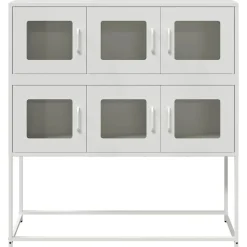 vidaXL Armarios Y Almacenamiento-Aparador de acero laminado en frío 100,5x39x107 cm