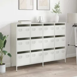 vidaXL Armarios Y Almacenamiento-Aparador de acero laminado en frío 135x39x103,5 cm