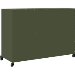 vidaXL Aparador de acero oliva 100,5x39x72 cm Verde Online