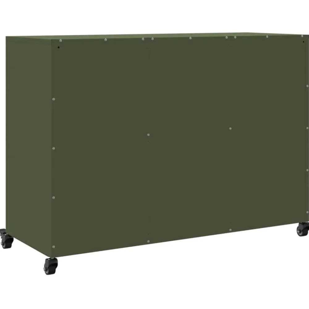 vidaXL Aparador de acero oliva 100,5x39x72 cm Verde Online