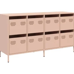 vidaXL Aparador de acero laminado en frío 135x39x73,5 cm Rosa