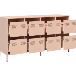 vidaXL Aparador de acero laminado en frío 135x39x73,5 cm Rosa
