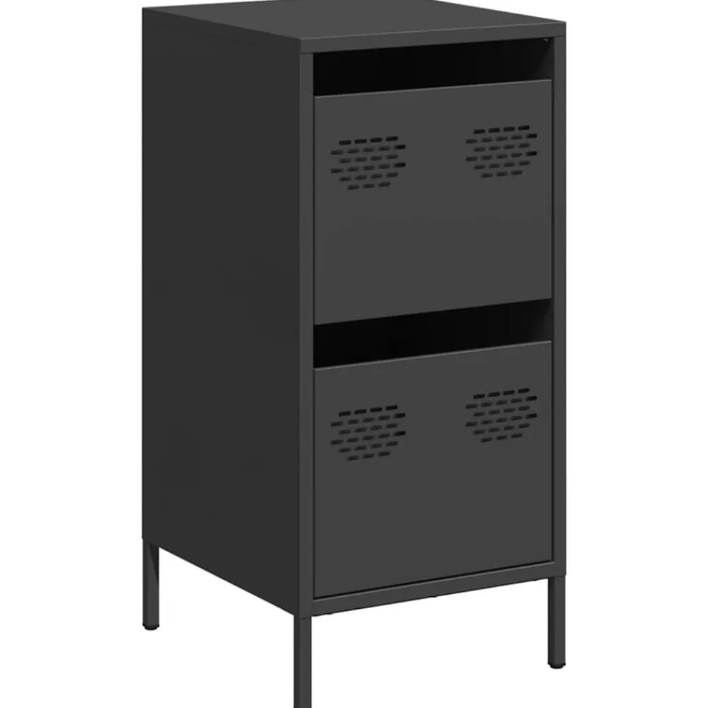vidaXL Aparador de acero laminado en frío 35x39x73,5 cm Negro New