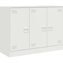 vidaXL Aparador de acero 99x39x73 cm Blanco Outlet
