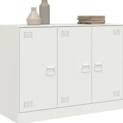 vidaXL Aparador de acero 99x39x73 cm Blanco Outlet