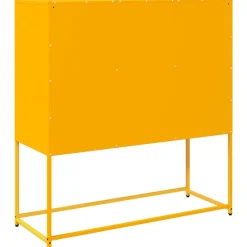 vidaXL Aparador de acero laminado en frío amarillo 100,5x39x107 cm Amarillo mostaza