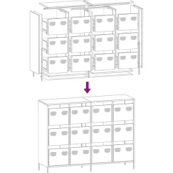 vidaXL Aparador de acero laminado en frío 135x39x103,5 cm Rosa Discount