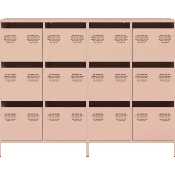 vidaXL Aparador de acero laminado en frío 135x39x103,5 cm Rosa Discount