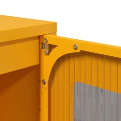 vidaXL Aparador de acero laminado en frío amarillo 100,5x39x107 cm Amarillo mostaza