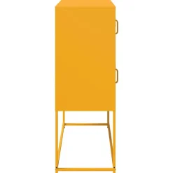 vidaXL Aparador de acero laminado en frío amarillo 100,5x39x107 cm Amarillo mostaza