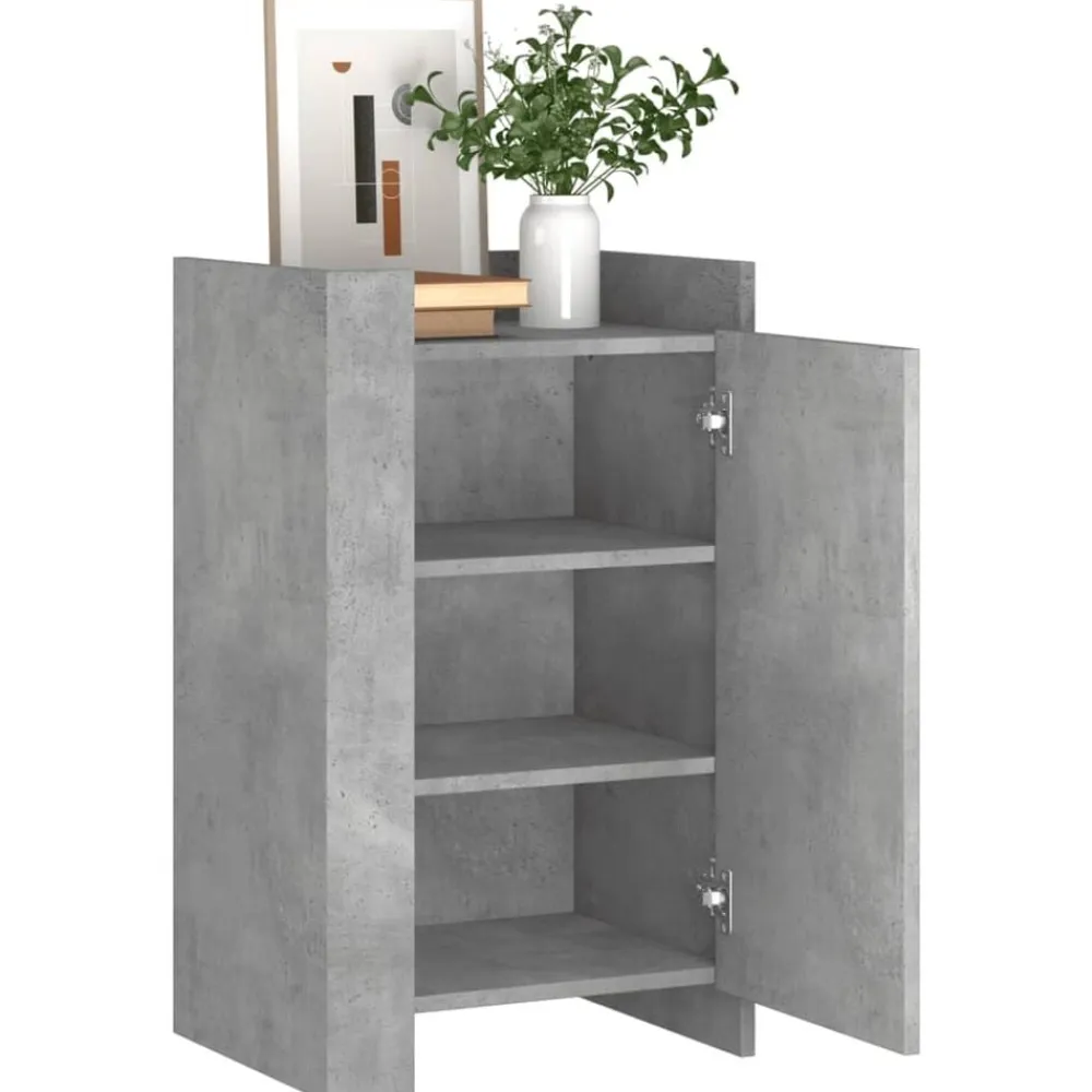 vidaXL Armarios Y Almacenamiento-Aparador de madera de ingeniería gris hormigón 45x35x75 cm