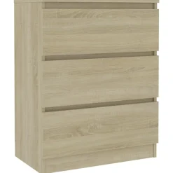 vidaXL Aparador de madera contrachapada color 60x35x76 cm Roble Sonoma Best