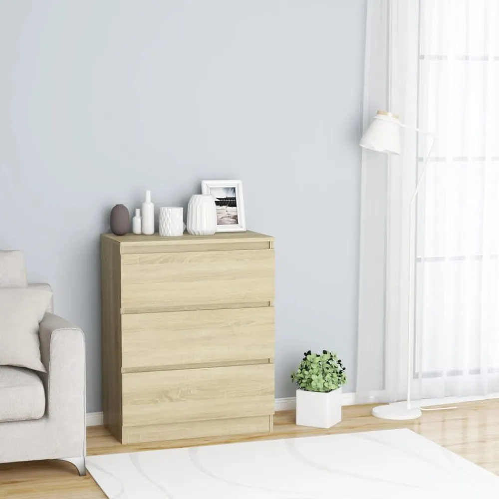 vidaXL Aparador de madera contrachapada color 60x35x76 cm Roble Sonoma Best