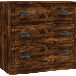 vidaXL Aparador de madera contrachapada 70x35,5x67,5 cm Roble ahumado Online