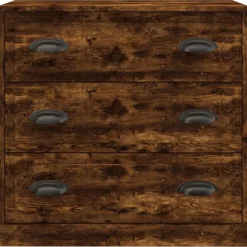 vidaXL Aparador de madera contrachapada 70x35,5x67,5 cm Roble ahumado Online