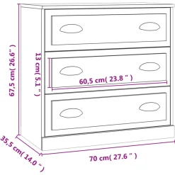 vidaXL Aparador de madera contrachapada 70x35,5x67,5 cm Roble ahumado Online