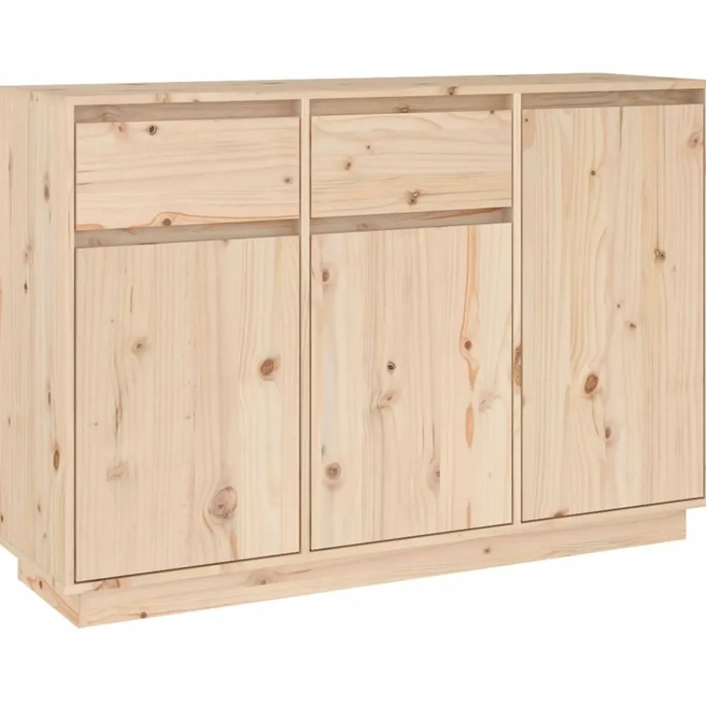vidaXL Aparador de madera maciza de pino 110x34x75 cm Natural Discount