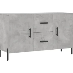 vidaXL Aparador de madera de ingeniería gris hormigón 100x36x60 cm Gris hormigón Discount