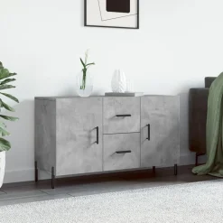 vidaXL Aparador de madera de ingeniería gris hormigón 100x36x60 cm Gris hormig&oacute;n Discount